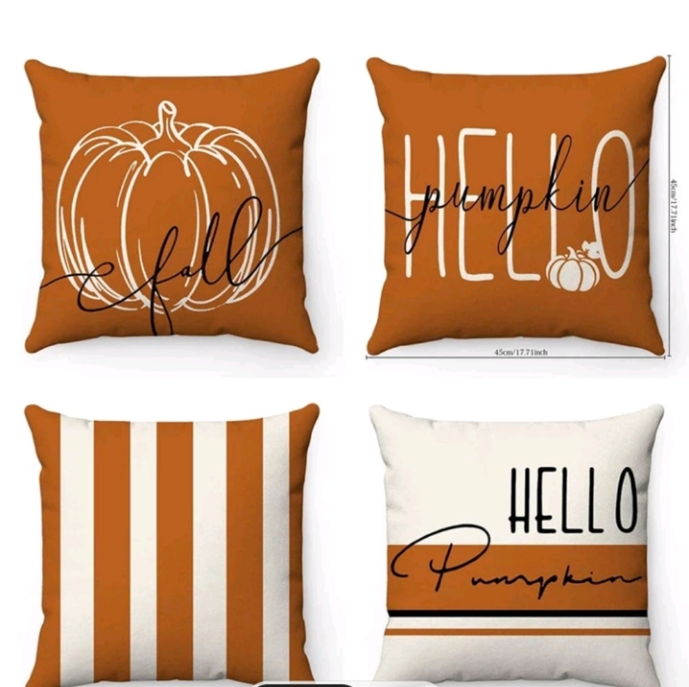 Set of 4 fall pillowcases